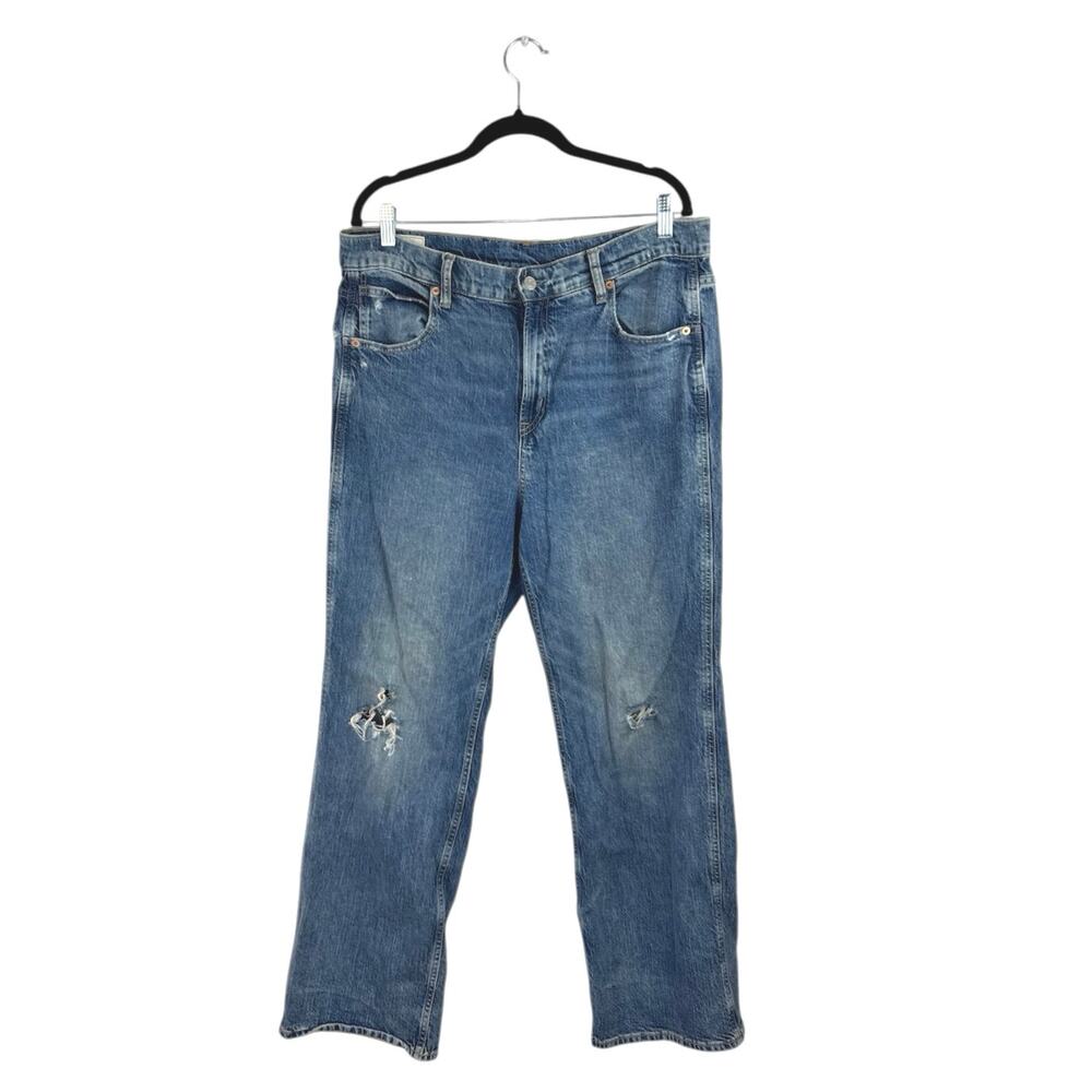 GAP Vintage Flare Women's Blue High Waist Distressed Denim Jeans Pants Size 32